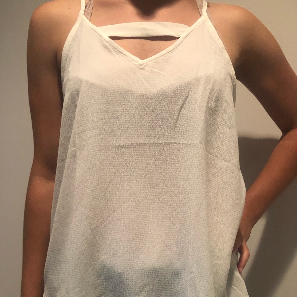 White flowy tank
